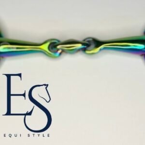 Stainless Steel Double-Jointed Loose Ring Snaffle With Lozenge Fat Link and Rainbow Multi-Color